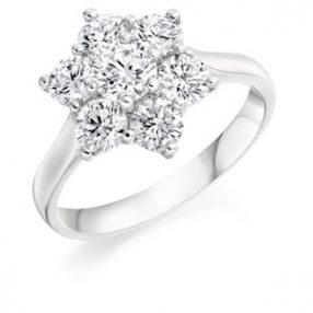 Platinum Cluster Ring, Wedfit ring (4)
